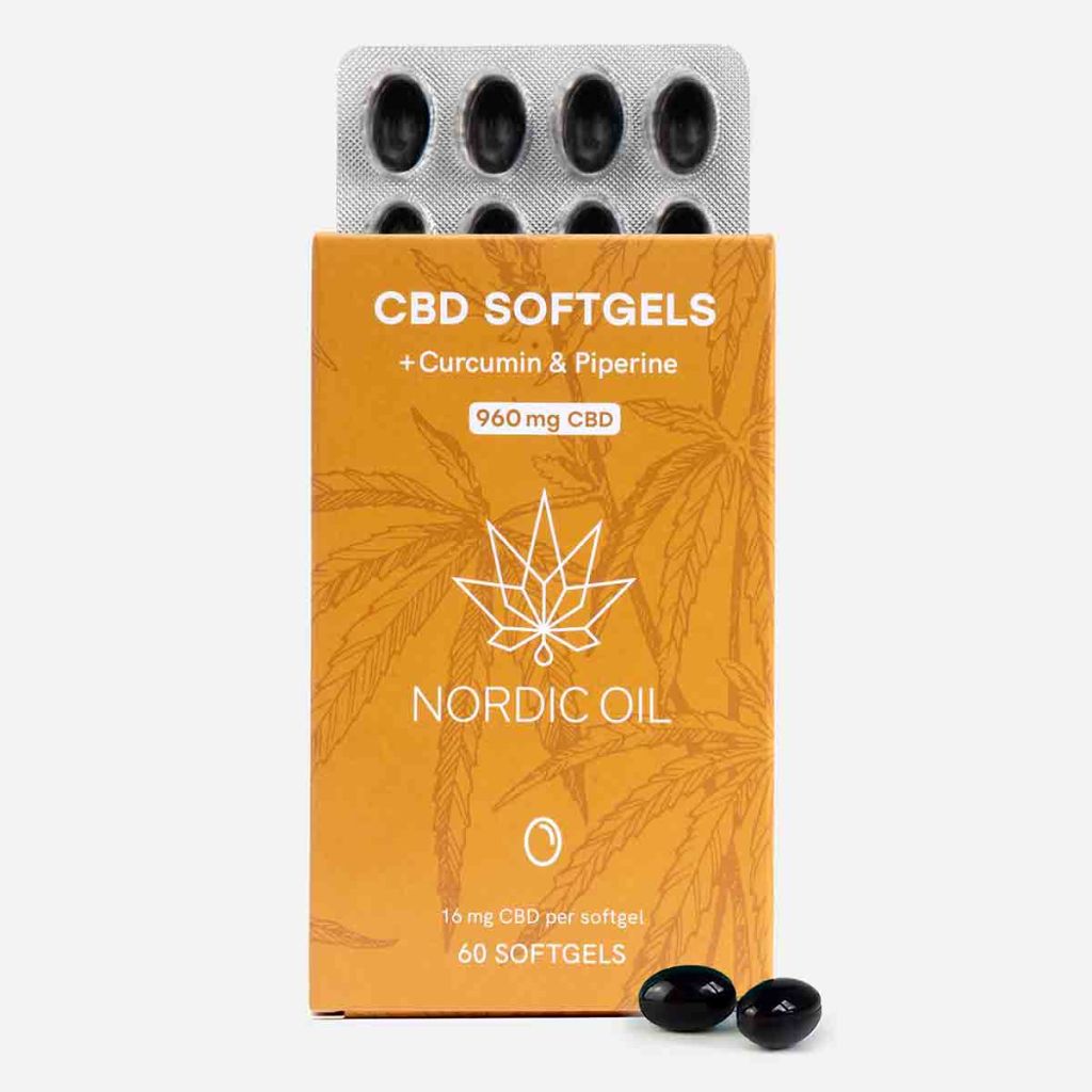 Nordic Oil CBD Kapseln (960mg) mit Kurkumin